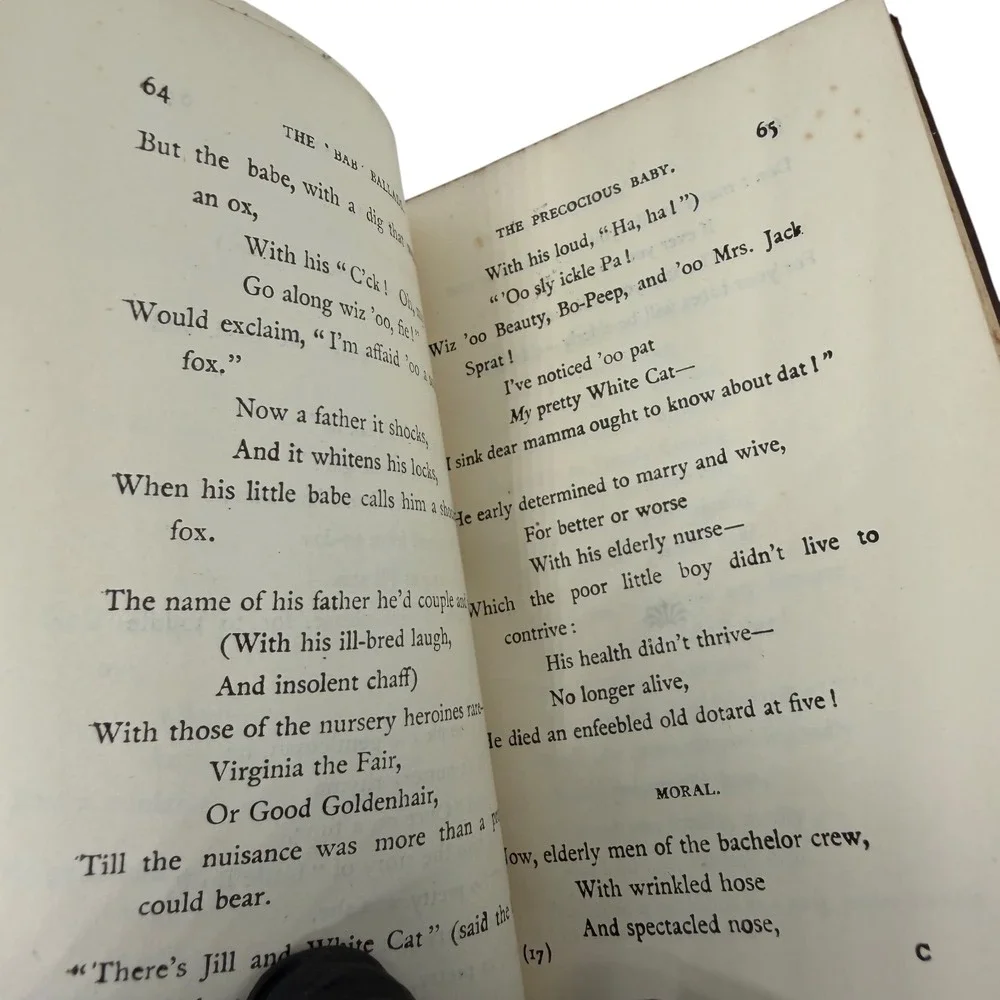 W.S. Gilbert Fifty Bab Ballads Hardcover Book Gilt Leather Vintage Antiquarian